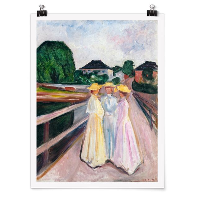 Posters Edvard Munch - Three Girls on the Bridge