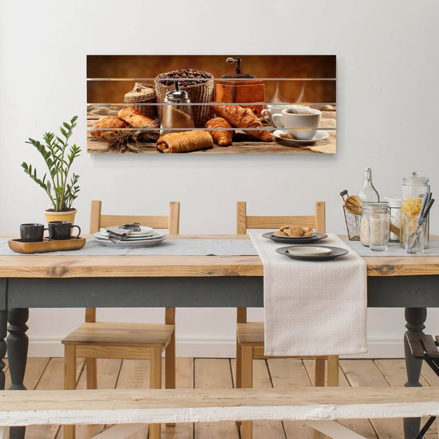 Houten schilderijen op plank Breakfast Table