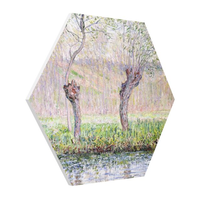 Hexagons Forex schilderijen Claude Monet - Willow Trees Spring