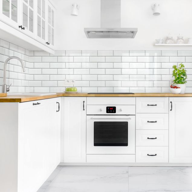 Achterwand voor keuken tegelmotief White Ceramic Tiles