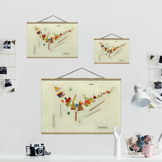 Stoffen schilderij met posterlijst Wassily Kandinsky - Angular Swing