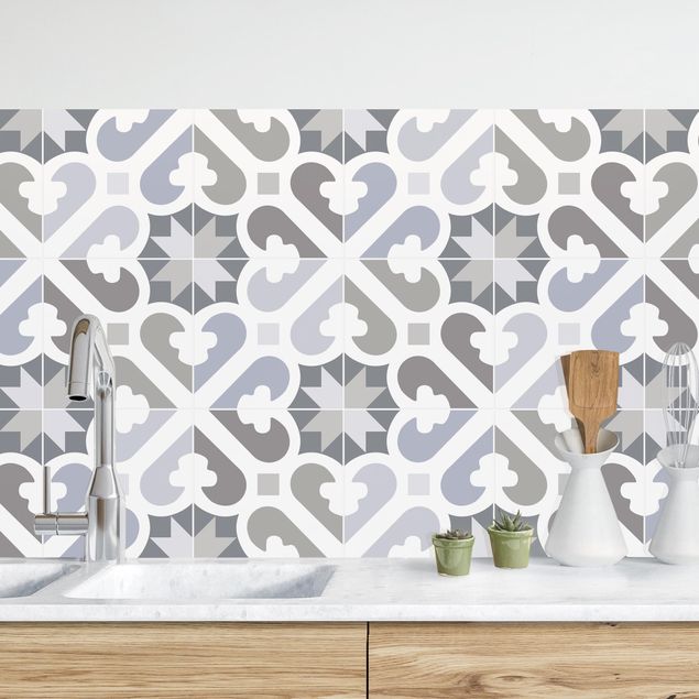 Achterwand voor keuken patroon Geometrical Tiles - Air