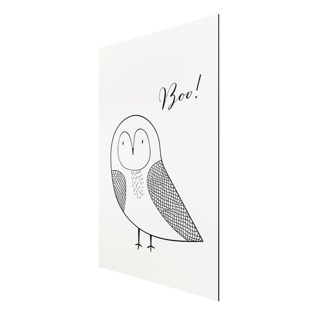 Aluminium Dibond schilderijen Owl Boo Drawing