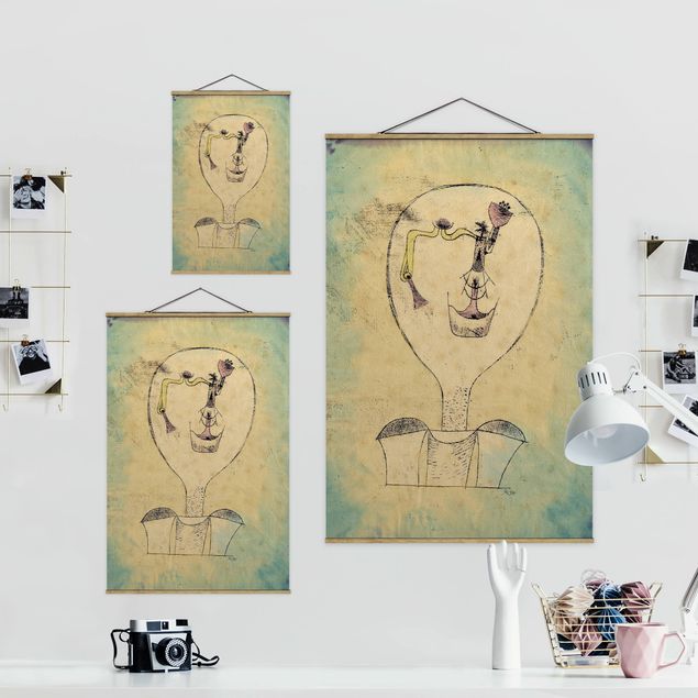 Stoffen schilderij met posterlijst Paul Klee - The Bud of the Smile