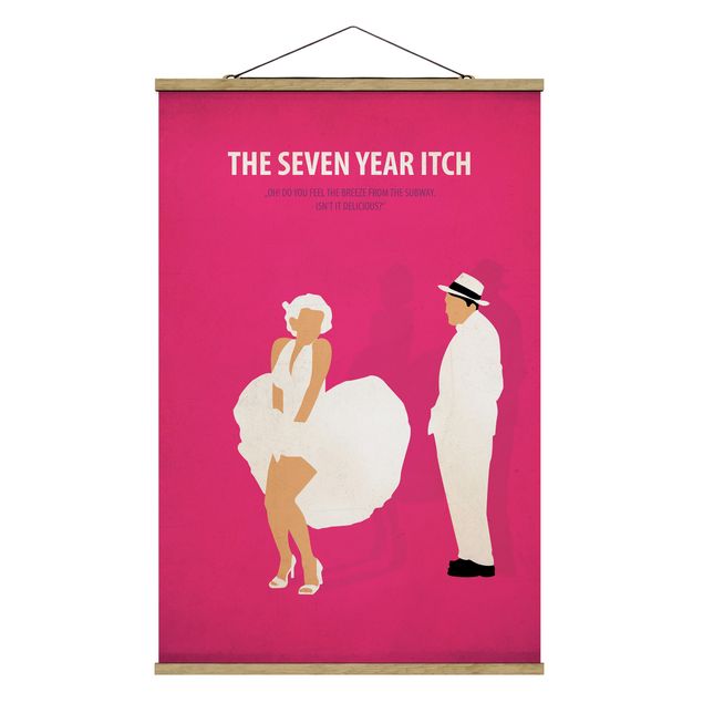 Stoffen schilderij met posterlijst Film Poster The Seven Year Itch