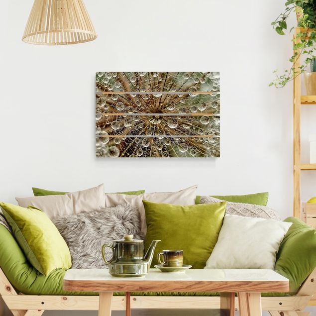 Houten schilderijen op plank Dandelion In Autumn