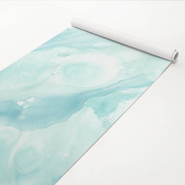 Plakfolien Emulsion In White And Turquoise I
