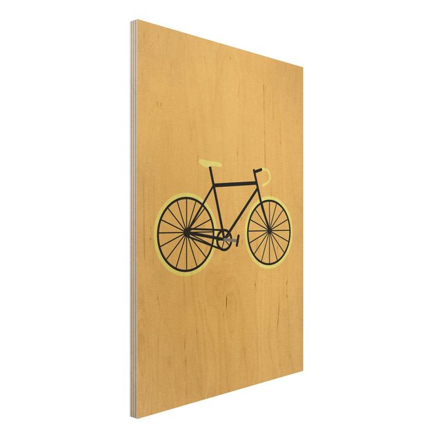 Houten schilderijen Bicycle In Yellow