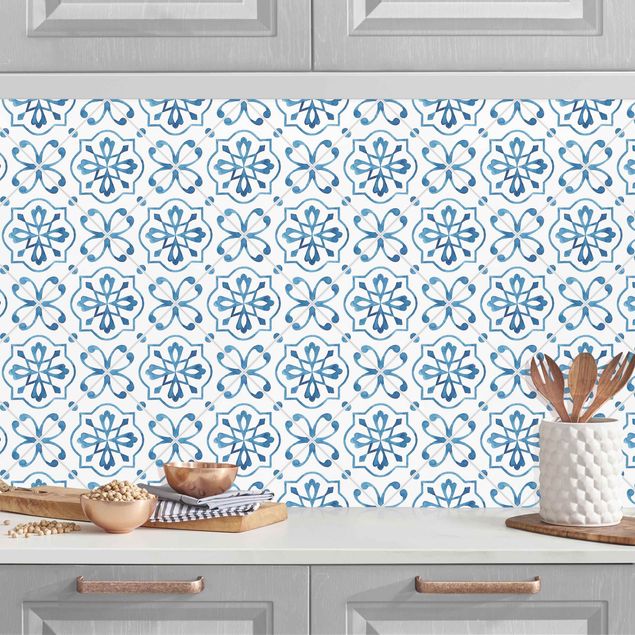 Achterwand voor keuken patroon Watercolour Tiles - Nazaré