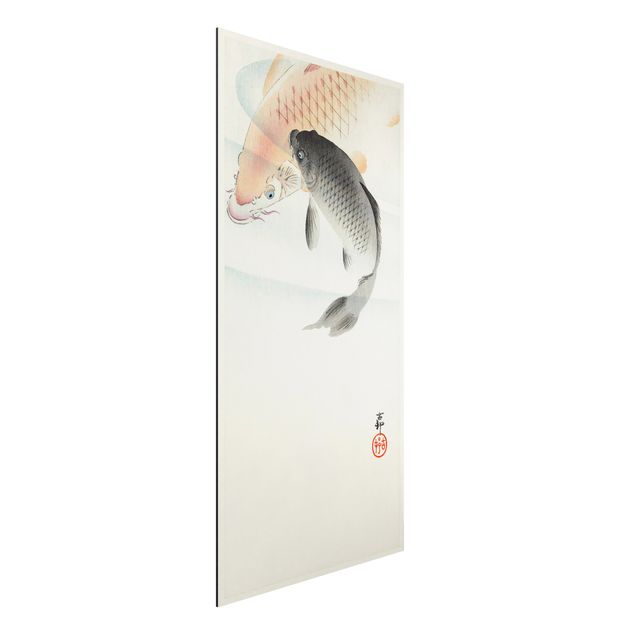 Aluminium Dibond schilderijen Vintage Illustration Asian Fish L