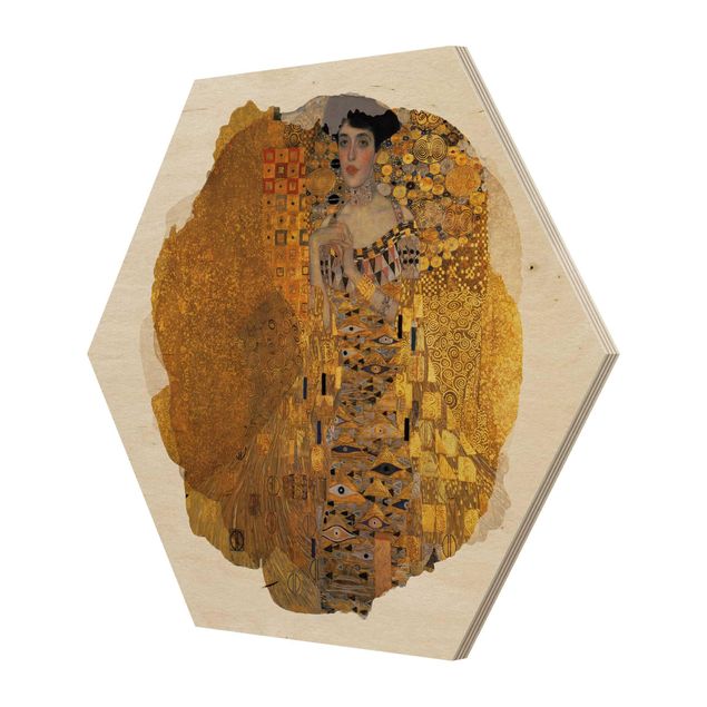 Hexagons houten schilderijen WaterColours - Gustav Klimt - Portrait Of Adele Bloch-Bauer I