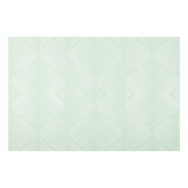 Spatscherm keuken Rhombic Pattern With Stripes In Mint Colour