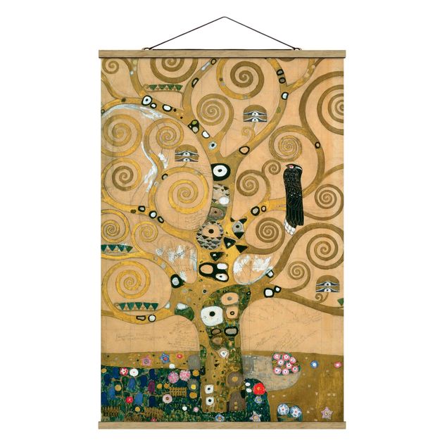 Stoffen schilderij met posterlijst Gustav Klimt - The Tree of Life