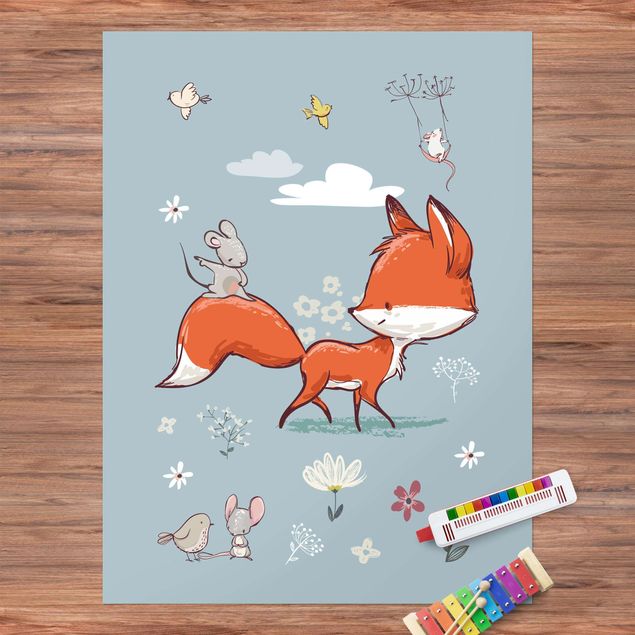 Vloerkleed modern Fox And Mouse Travelling