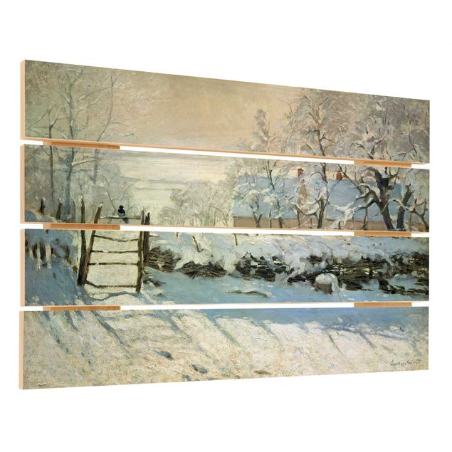 Houten schilderijen op plank Claude Monet - The Magpie