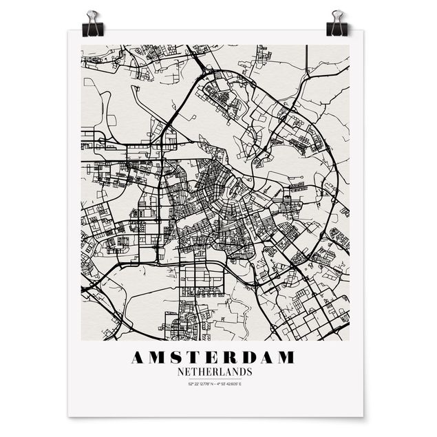 Posters Amsterdam City Map - Classic