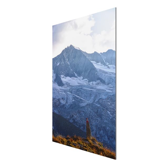 Aluminium Dibond schilderijen Marked Path In The Alps