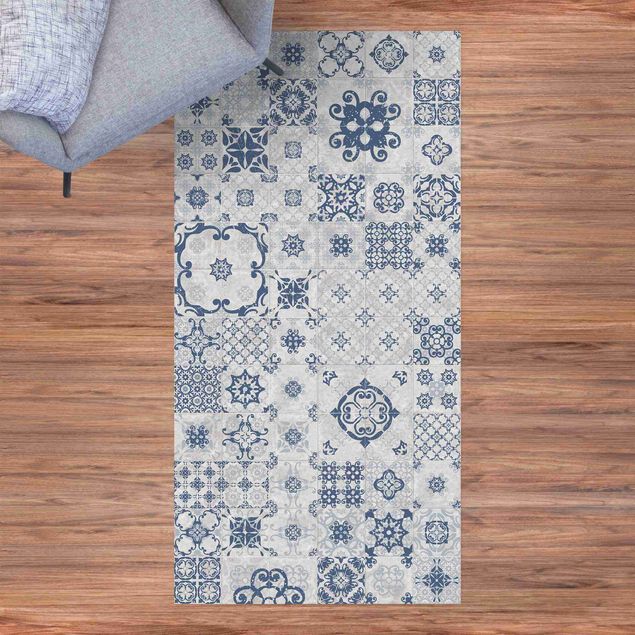 Loper tapijt Ceramic Tiles Agadir Blue
