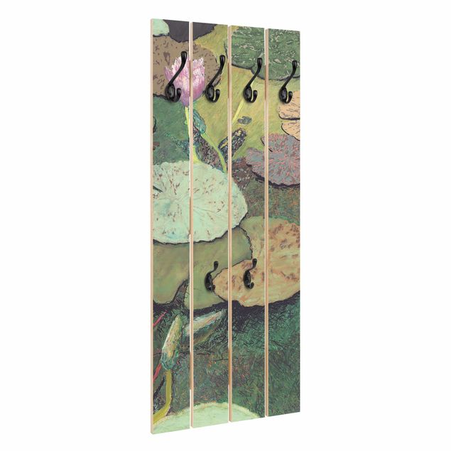 Wandkapstokken houten pallet Lily With Leaves III