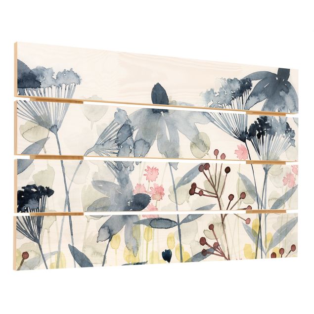 Houten schilderijen op plank Wildflower Watercolour II
