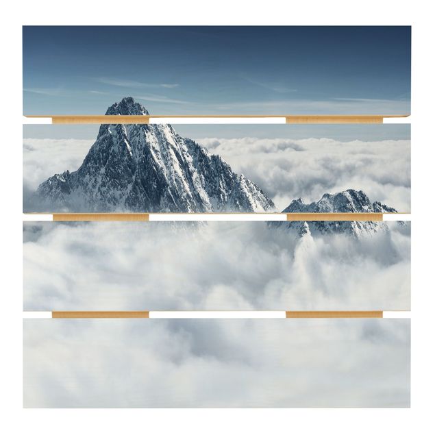 Houten schilderijen op plank The Alps Above The Clouds
