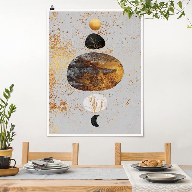 Posters Sun And Moon In Golden Glory