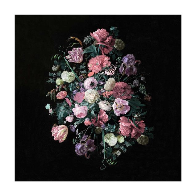 tapijt antraciet Jan Davidsz De Heem - Dark Flower Bouquet