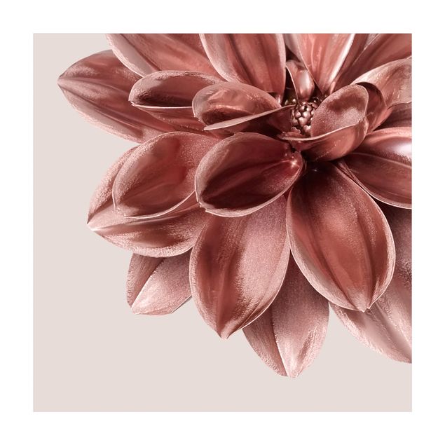 natuur tapijt Dahlia Flower Rosegold Metallic Detail