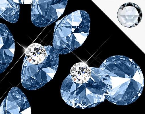 Muurstickers No.421 Diamond Heart + 15 CRYSTALLIZED™ Swarovski-Stones Set