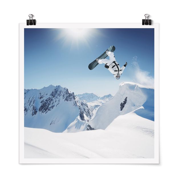 Posters Flying Snowboarder