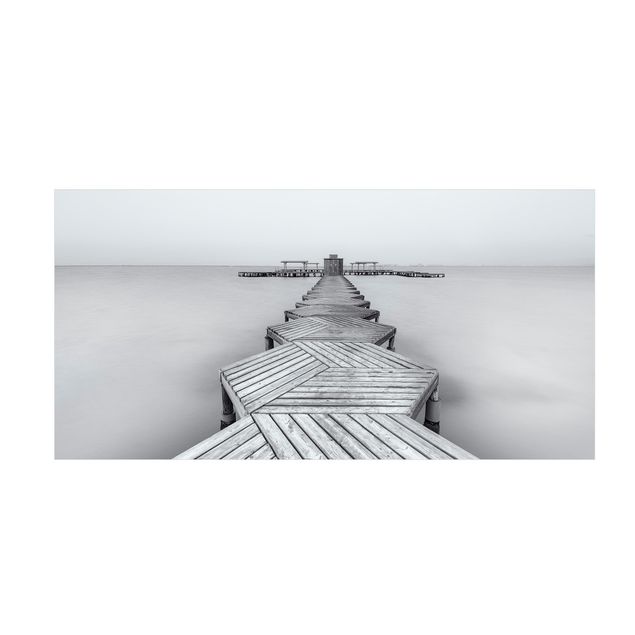 tapijt zwart wit Wooden Pier And Black And White