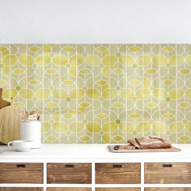Achterwand voor keuken patroon Art Deco Butterfly Pattern