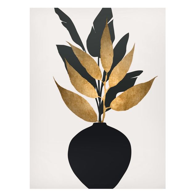 Magneetborden Graphical Plant World - Gold And Black