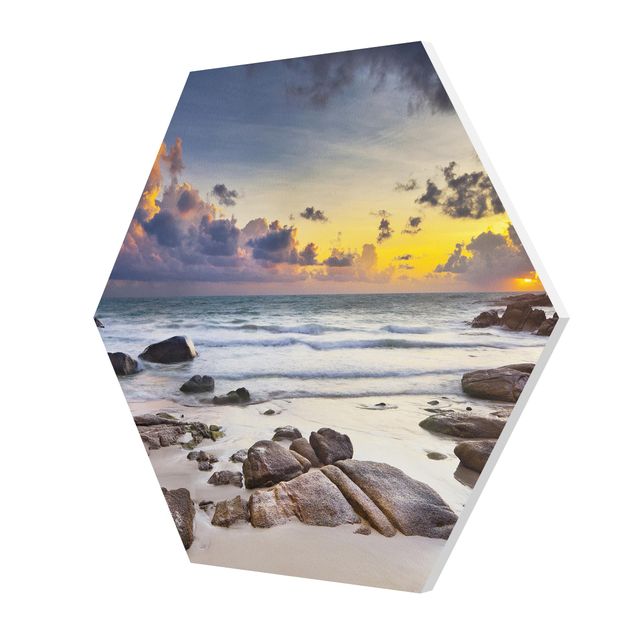 Hexagons Forex schilderijen Sunrise Beach In Thailand