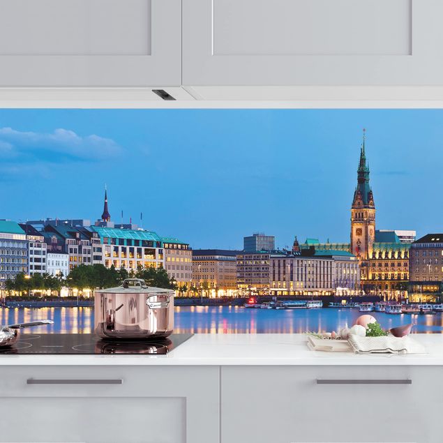 Achterwand voor keuken steden en skylines Hamburg Skyline