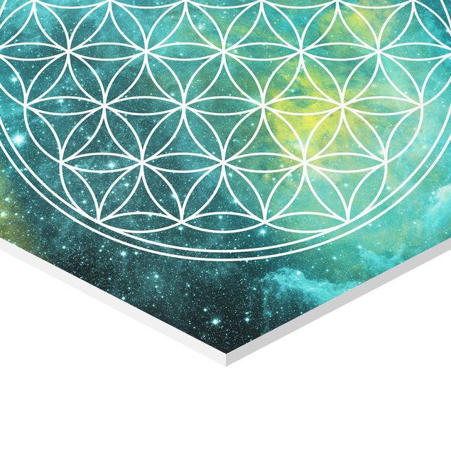Hexagons Forex schilderijen Flower Of Life In Starlight