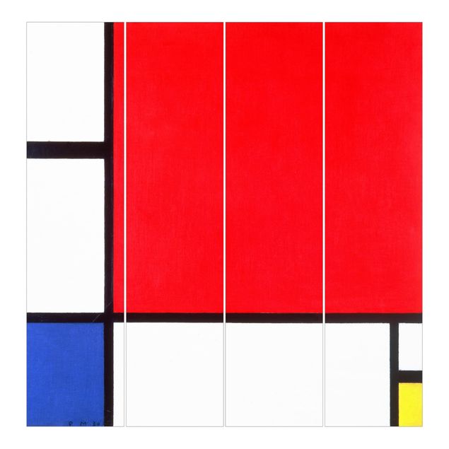 Schuifgordijnen Piet Mondrian - Composition With Red Blue Yellow