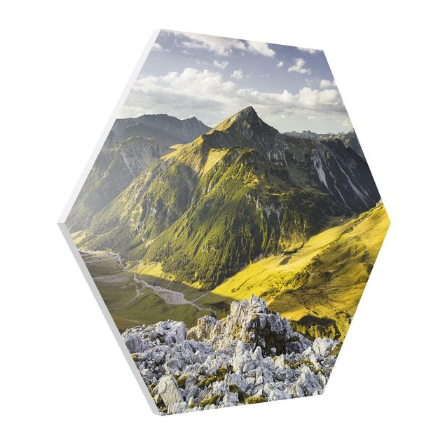 Hexagons Forex schilderijen Mountains And Valley Of The Lechtal Alps In Tirol