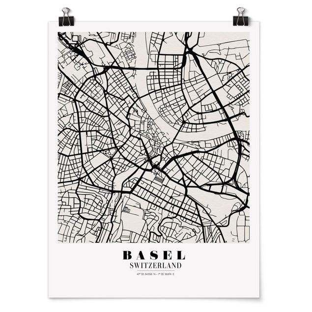 Posters Basel City Map - Classic