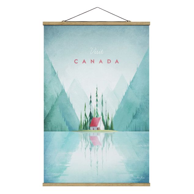 Stoffen schilderij met posterlijst Travel Poster - Canada
