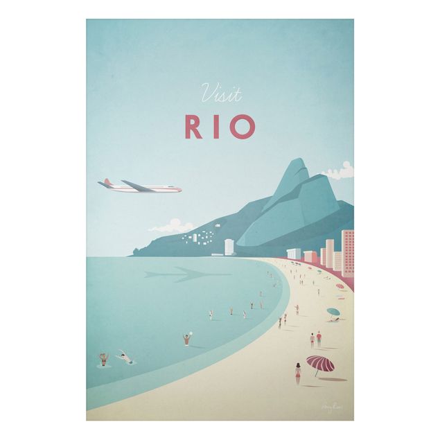 Aluminium Dibond schilderijen Travel Poster - Rio De Janeiro