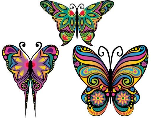 Muurstickers dieren No.BP23 Mandala Butterflies