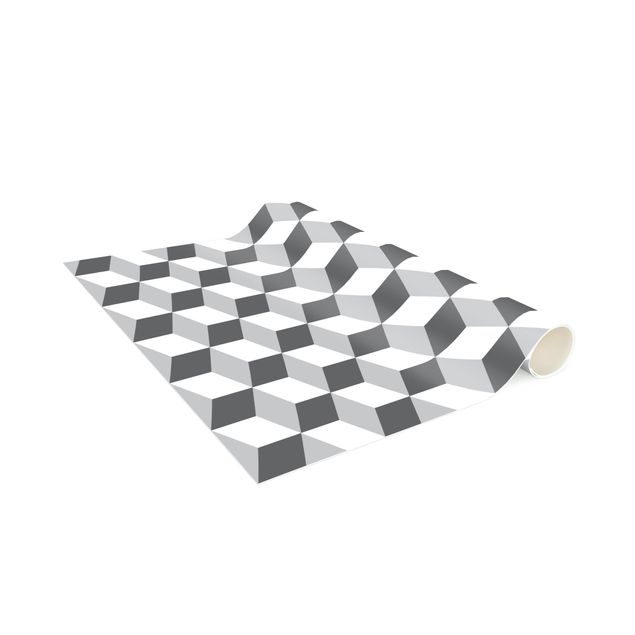 moderne vloerkleden Geometrical Tile Mix Cubes Grey