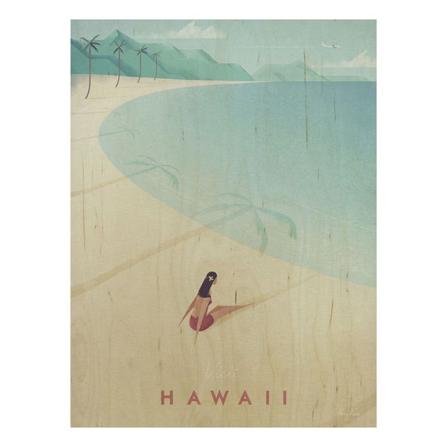 Houten schilderijen Travel Poster - Hawaii