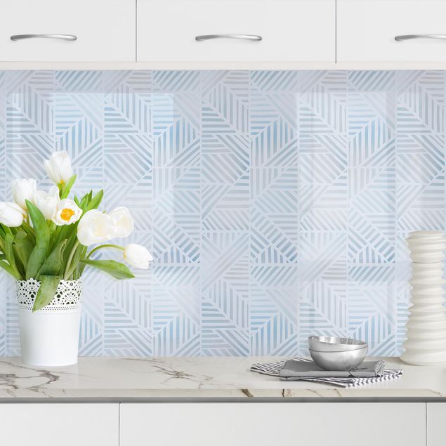 Achterwand voor keuken patroon Line Pattern Colour Gradient In Blue II