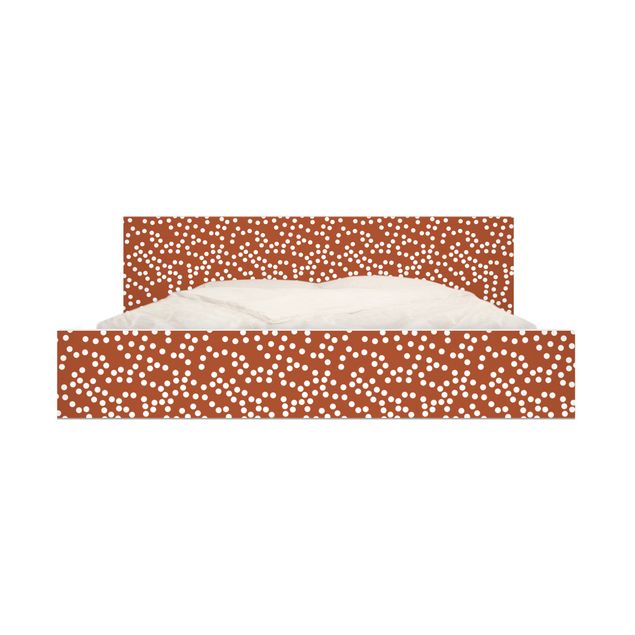 Meubelfolie IKEA Malm Bed Aboriginal Dot Pattern Brown
