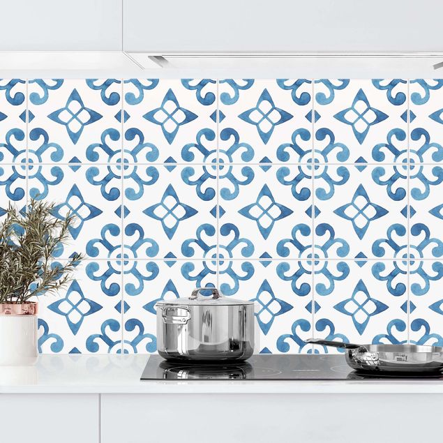 Achterwand voor keuken patroon Watercolour Tiles - Braga
