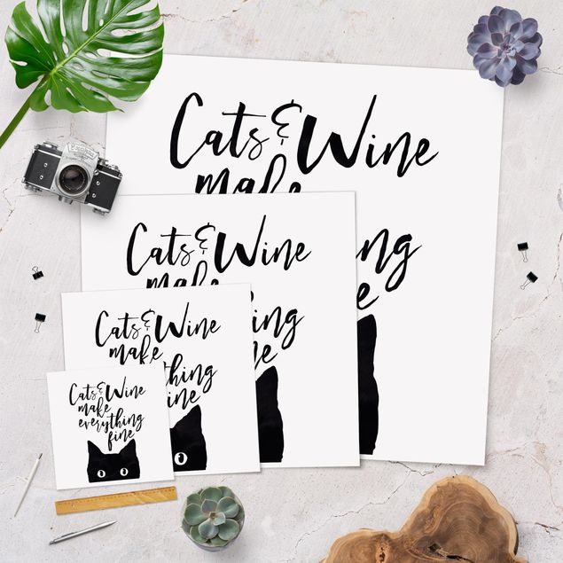 Posters Cats And Wine make Everything Fine