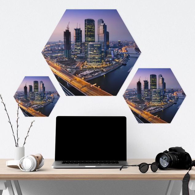 Hexagons Forex schilderijen Sunset Over Moscow