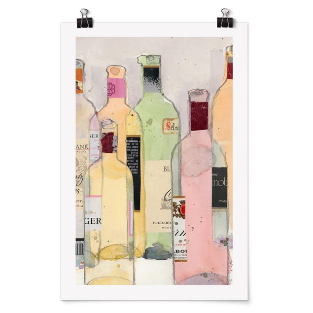 Posters Wine Bottles In Watercolour I